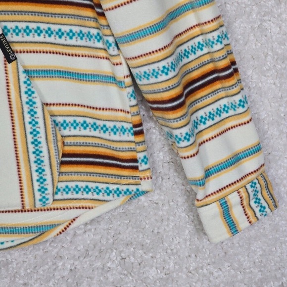 Levitate Mens Sweater Small Hooded Pullover Long Sleeve Striped Surfer Beach - Picture 2 of 12